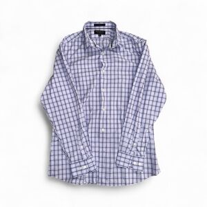 Banana Republic Men’s Purple Blue Plaid Button-Up Shirt Size Large